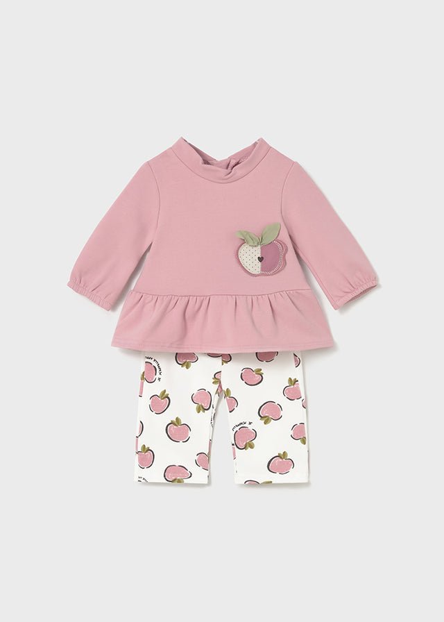 Newborn Girl Pink Apple Print 2 - Piece Set