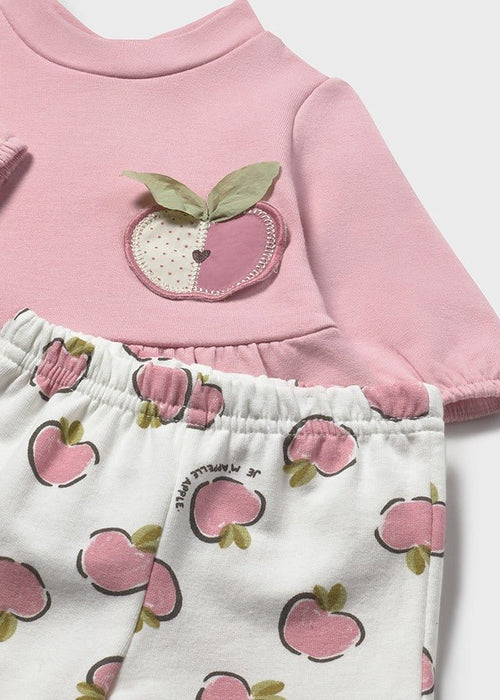 Newborn Girl Pink Apple Print 2 - Piece Set