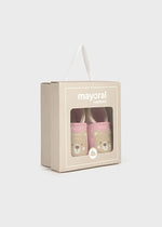 Newborn Girl Pink Bear Booties