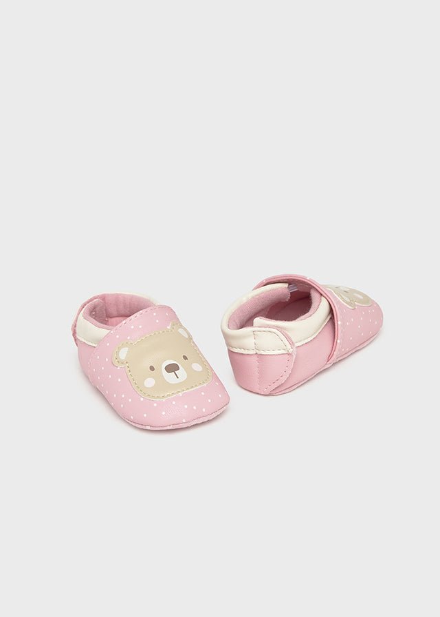 Newborn Girl Pink Bear Booties