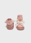 Newborn Girl Pink Bow Moccasin Sock - Shoes