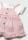 Newborn Girl Pink Dungaree Set