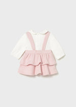 Newborn Girl Pink Dungaree Skirt Dress
