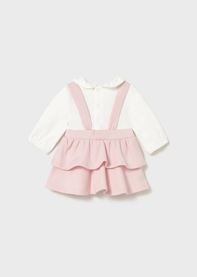 Newborn Girl Pink Dungaree Skirt Dress
