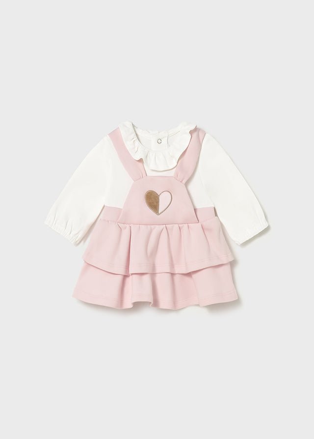 Newborn Girl Pink Dungaree Skirt Dress