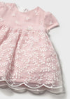 Newborn Girl Pink Embroidered Dress