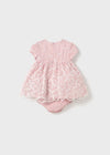 Newborn Girl Pink Embroidered Dress