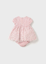 Newborn Girl Pink Embroidered Dress