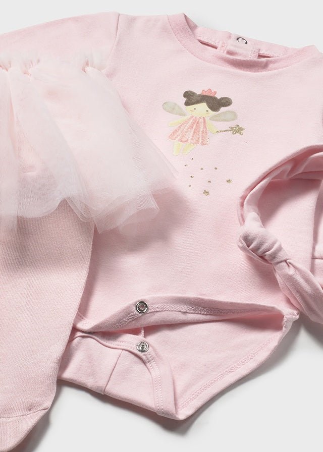 Newborn Girl Pink Fairy Tutu Bodysuit Set