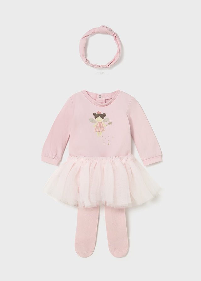 Newborn Girl Pink Fairy Tutu Bodysuit Set