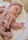 Newborn Girl Pink Faux Fur Dress & Headband Set