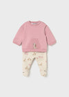 Newborn Girl Pink Giraffe 2 - Piece Footie Set