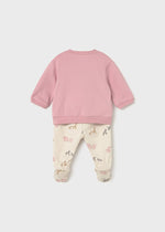 Newborn Girl Pink Giraffe 2 - Piece Footie Set