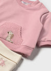 Newborn Girl Pink Giraffe 2 - Piece Footie Set