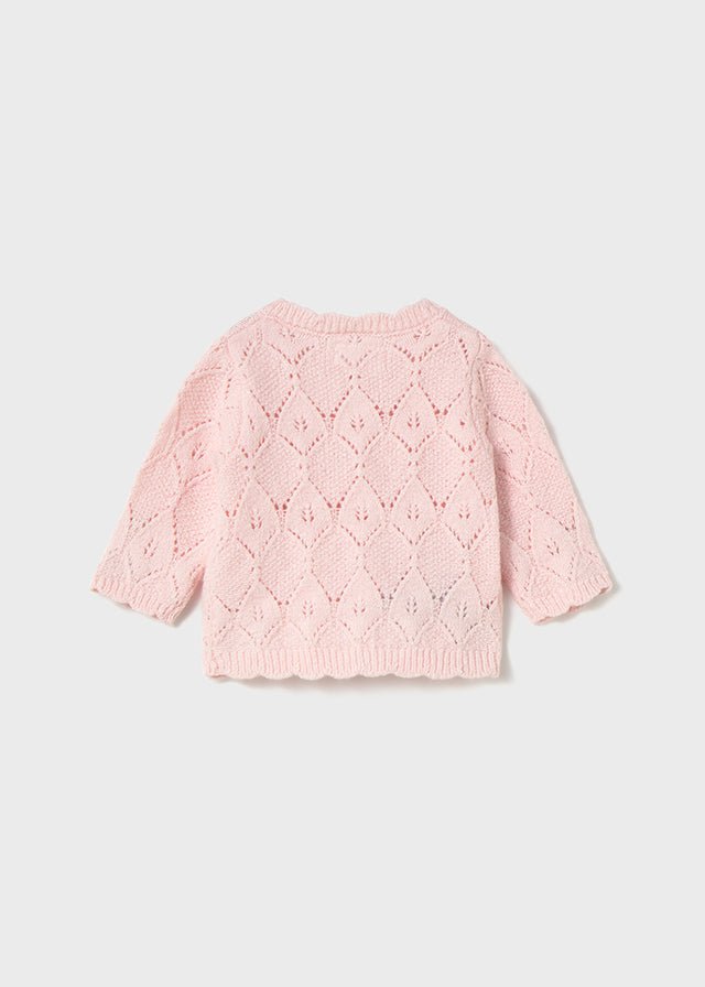 Newborn Girl Pink Knit Cardigan