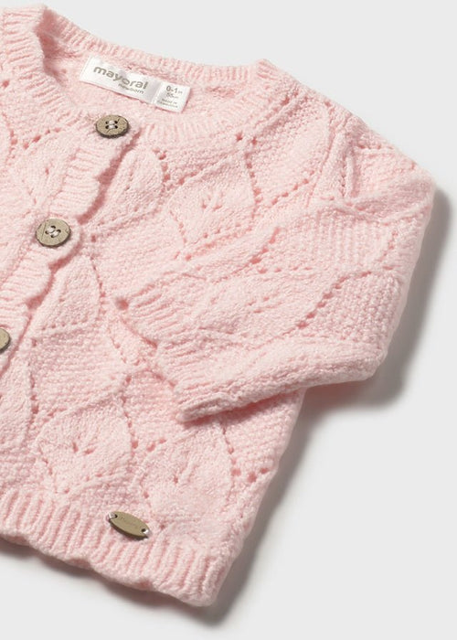 Newborn Girl Pink Knit Cardigan
