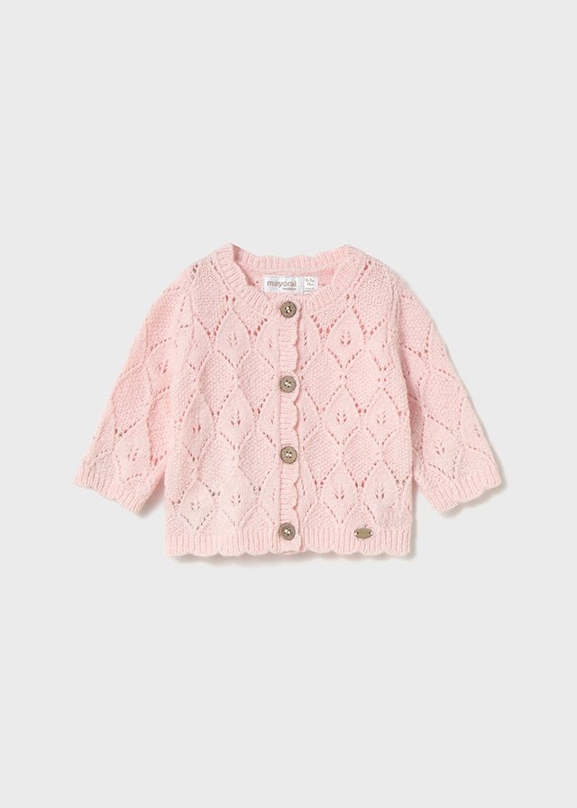 Newborn Girl Pink Knit Cardigan