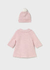 Newborn Girl Pink Knit Coat & Hat
