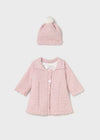 Newborn Girl Pink Knit Coat & Hat