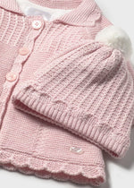 Newborn Girl Pink Knit Coat & Hat