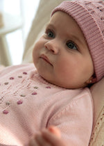 Newborn Girl Pink Knit Dress & Matching Hat Set