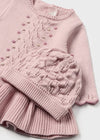 Newborn Girl Pink Knit Dress & Matching Hat Set