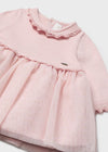 Newborn Girl Pink Knit & Tulle Glitter Dress