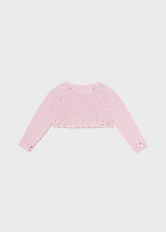 Newborn Girl Pink Knitted Bolero Cardigan