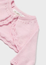 Newborn Girl Pink Knitted Bolero Cardigan