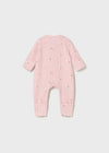 Newborn Girl Pink Ribbed Long Bodysuit