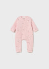 Newborn Girl Pink Ribbed Long Bodysuit