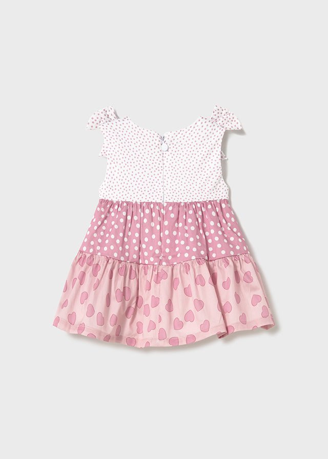 Newborn Girl Pink Tiered Dress