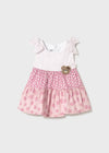 Newborn Girl Pink Tiered Dress