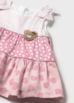 Newborn Girl Pink Tiered Dress