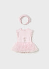 Newborn Girl Pink Tutu Bodysuit with Headband