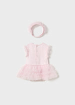 Newborn Girl Pink Tutu Bodysuit with Headband