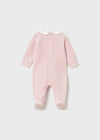 Newborn Girl Pink Velour Babygrow