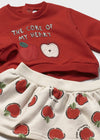 Newborn Girl Red Apple Knit Sets