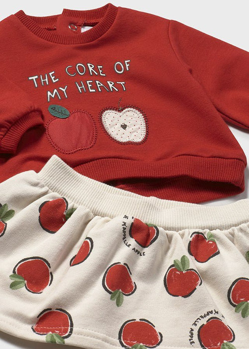 Newborn Girl Red Apple Knit Sets