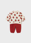 Newborn Girl Red Apple Knit Sets