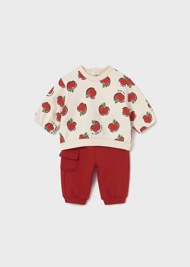 Newborn Girl Red Apple Knit Sets