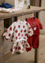 Newborn Girl Red Apple Knit Sets