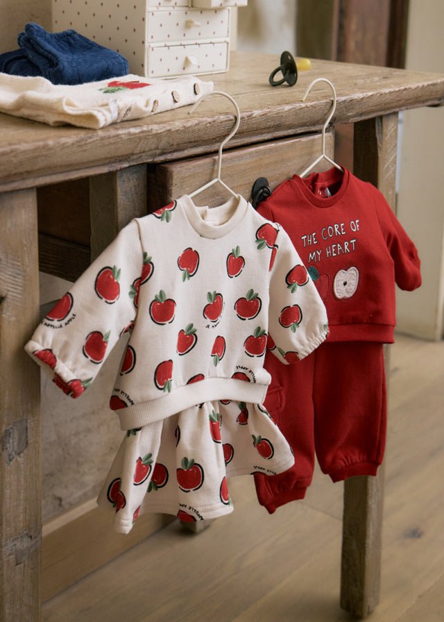 Newborn Girl Red Apple Knit Sets