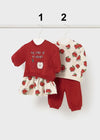 Newborn Girl Red Apple Knit Sets