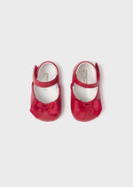 Newborn Girl Red Mary Janes & Bow Headband Set