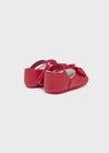 Newborn Girl Red Mary Janes & Bow Headband Set