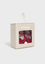 Newborn Girl Red Mary Janes & Bow Headband Set
