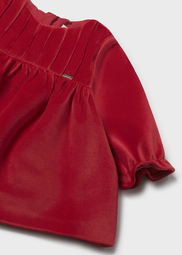 red velvet newborn dress Esaierr 2PCS Kids Baby Girls Christmas + Bowknot Headband Belt Long Sleeve Autumn Winter Fleece Dress for 18M-6Y The dress comes in a rich red color that is festive and elegant.The Red Velvet Short Sleeve Baby and Toddler Girl Dress is a perfect gift for your infant girl Baby Holiday Red The Velvet