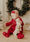 Newborn Girl Red Velvet Dress
