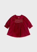 Newborn Girl Red Velvet Dress